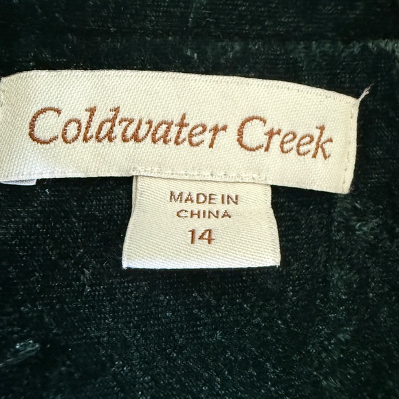 Washable Coldwater Creek Crushed Velvet Dark Green Velvet Blazer - 14 - Picture 10 of 16